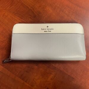 kate spade Silver-Accent Cream Zip Around Wallet